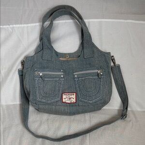 True Religion Light Blue Denim Shoulder Bag